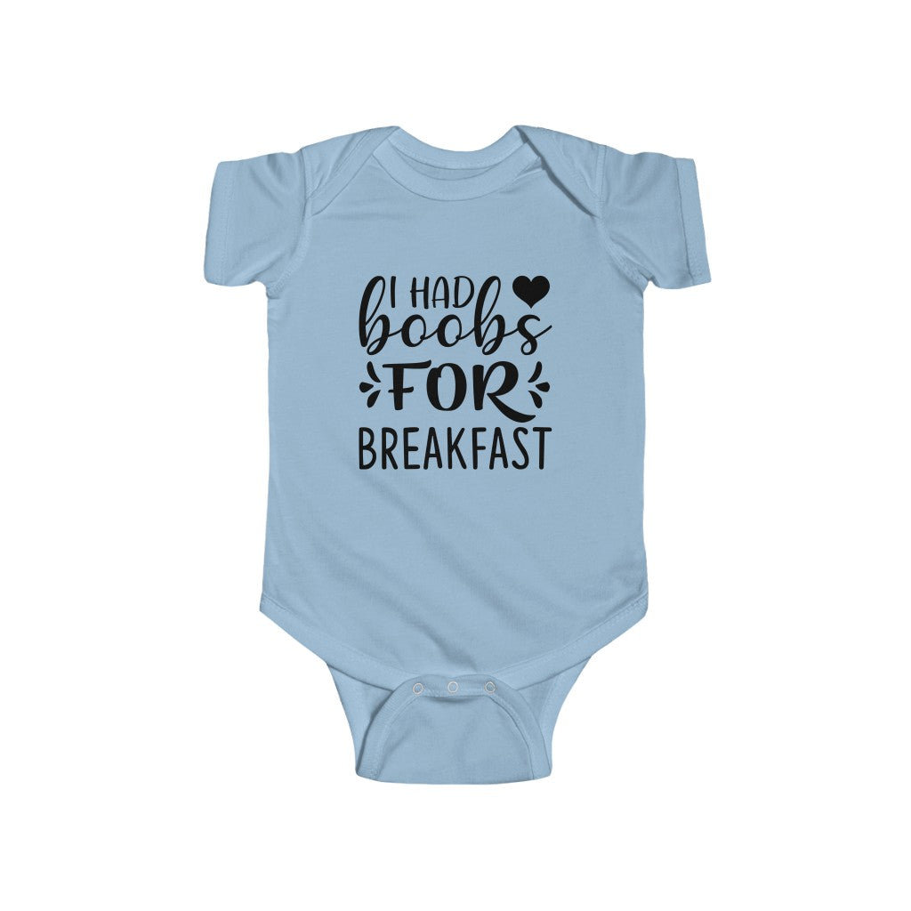 Boobs for Breakfast Funny Infant Bodysuit