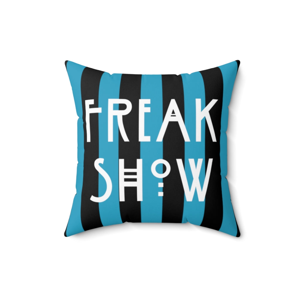 Freak Show Black and Blue Striped Throw Pillow