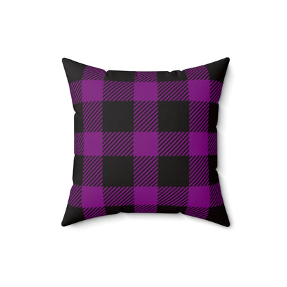 Halloween Purple and Black Plaid Throw Pillow