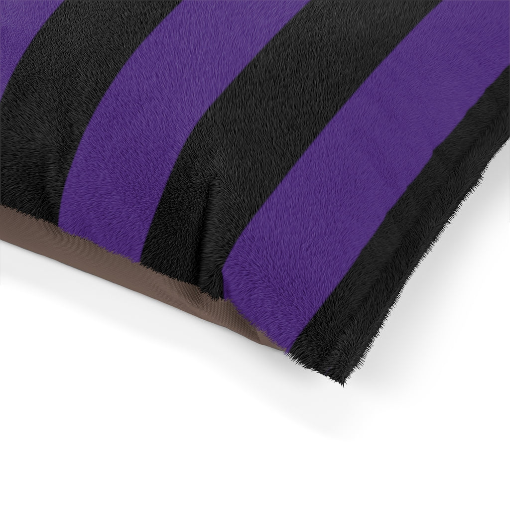 Gothic Purple and Black Striped Pet Bed