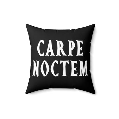 Carpe Noctem Black Throw Pillow