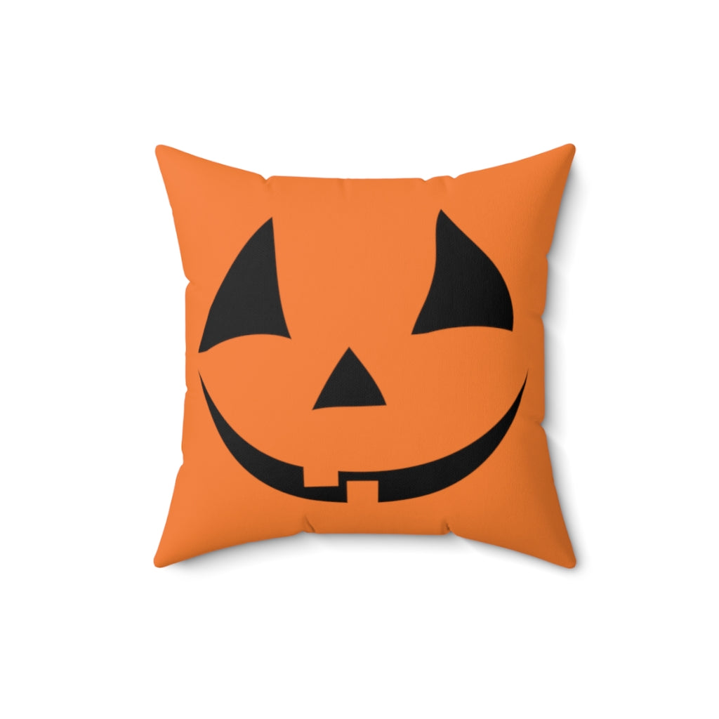 Orange Jack O Lantern Halloween Pillow