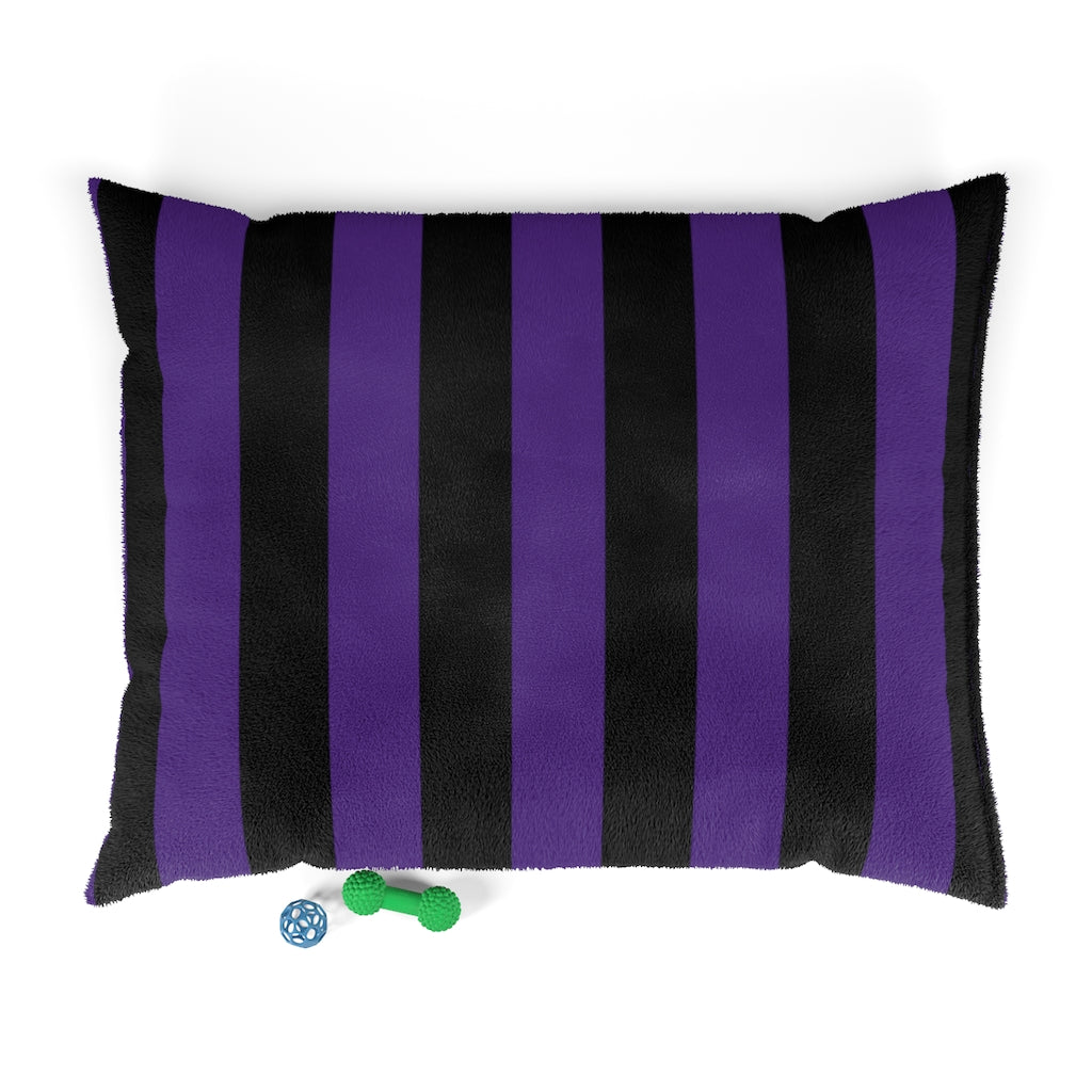 Gothic Purple and Black Striped Pet Bed