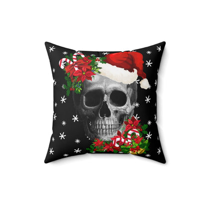 Creepy Christmas Skull Throw Pillow