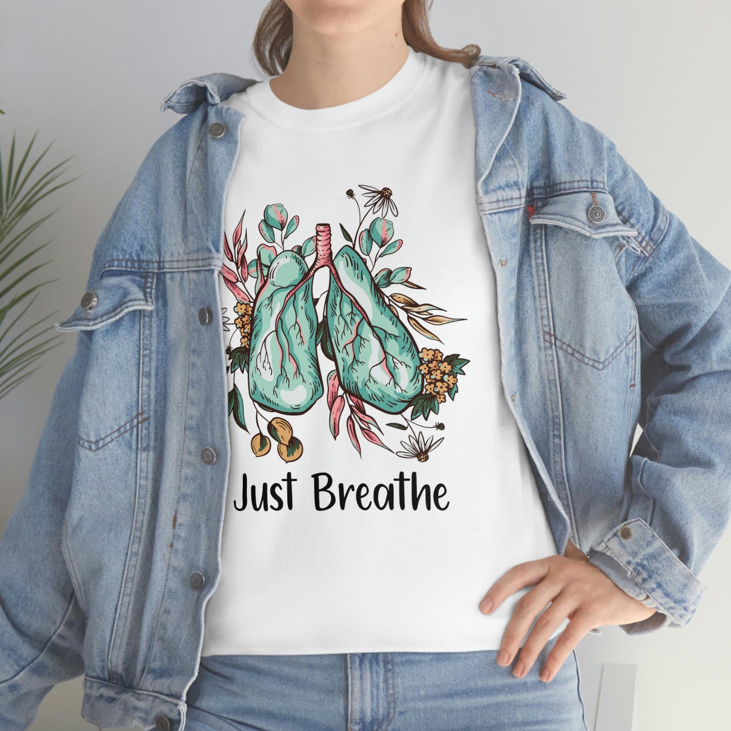 Just Breathe Floral Lungs Ladies T-Shirt