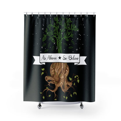 As Above So Below Occult Bathroom Shower Curtain