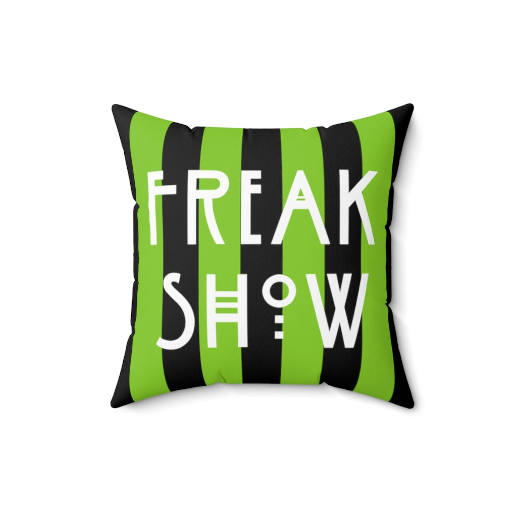 Freak Show Black and Green Striped Throw Pillow