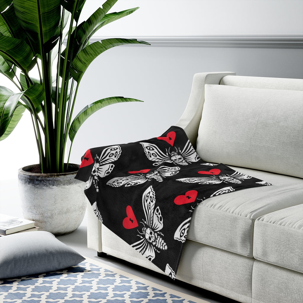 Death Moth Velveteen Plush Blanket