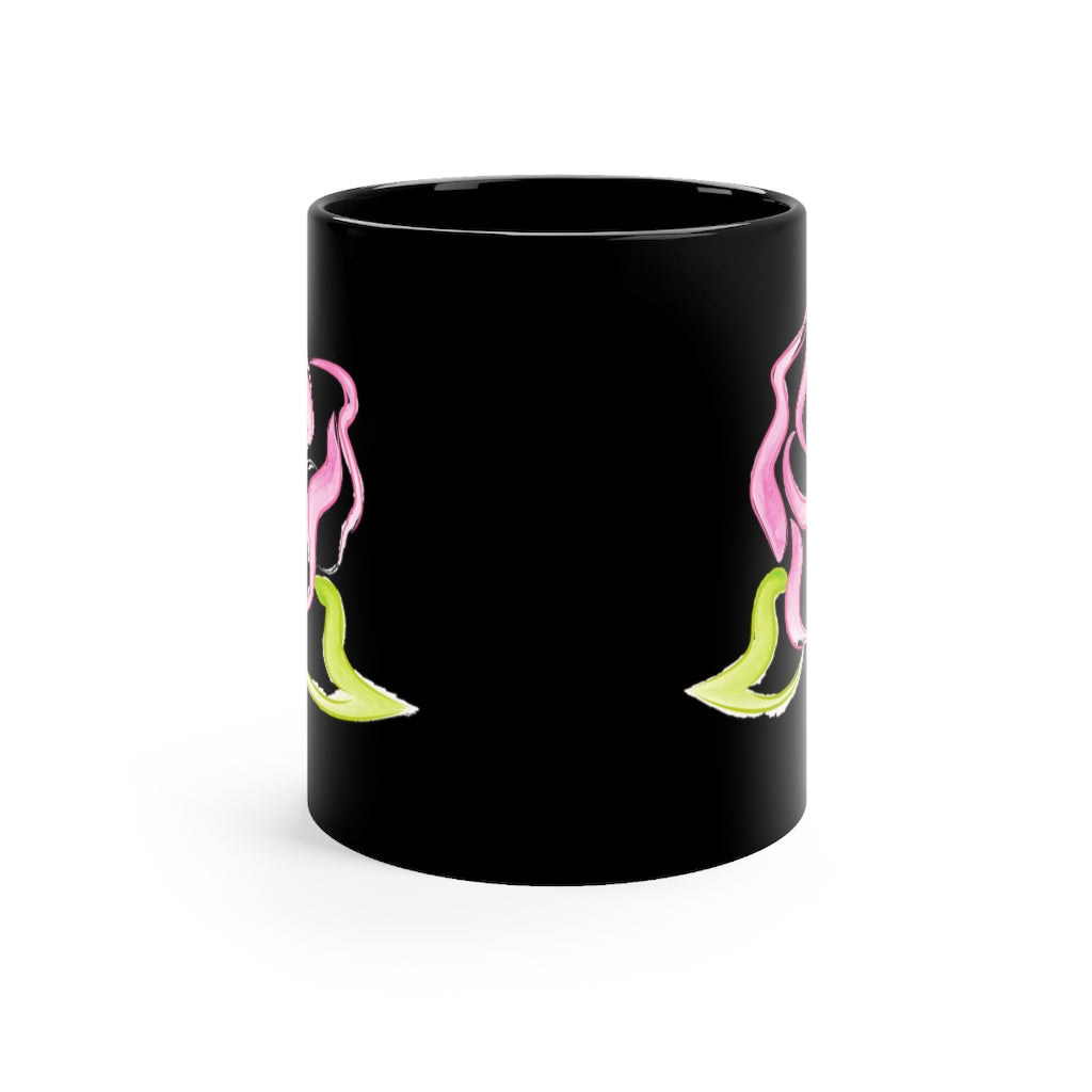 Pastel Pink Gothic Rose Black Coffee Cup