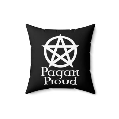 Pagan Proud Pentacle Black Throw Pillow