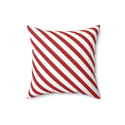 Red and White Striped Throw Pillow