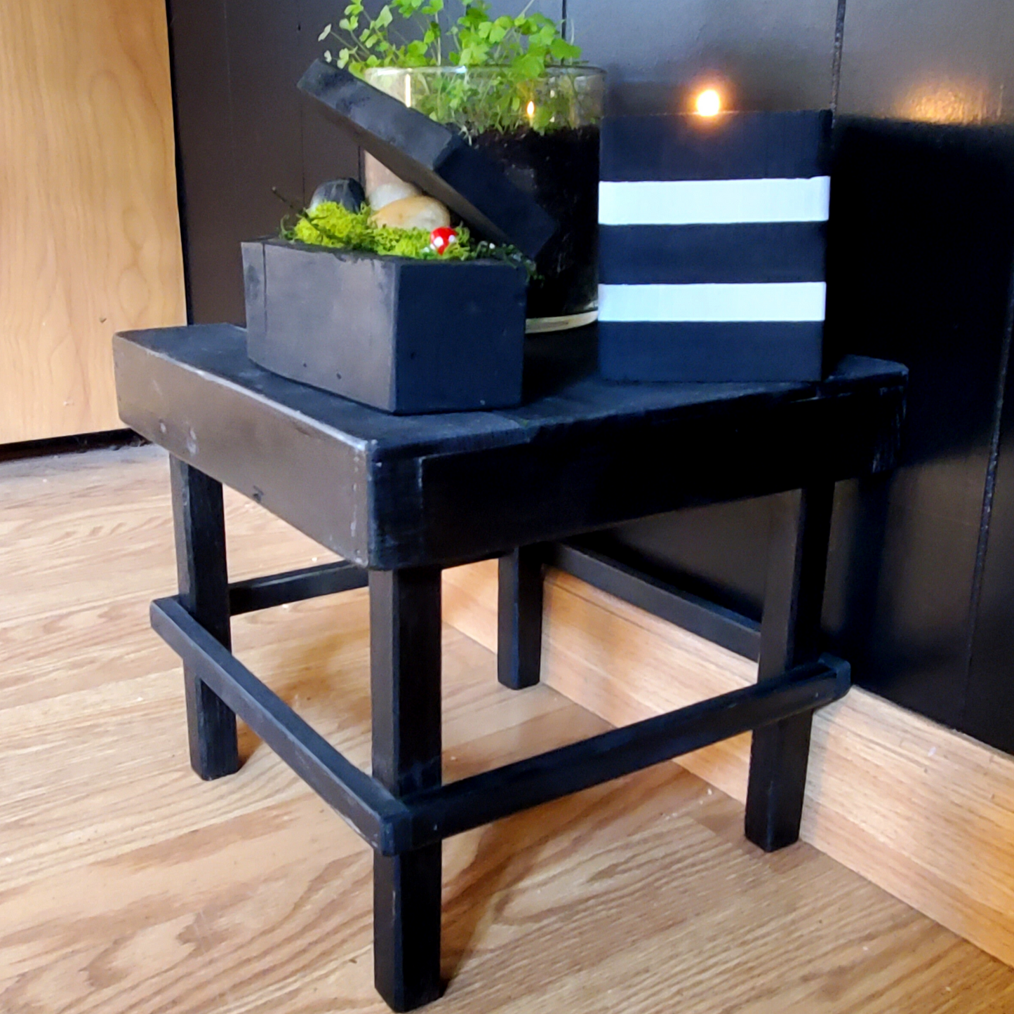 Small Black Altar Stool Plant Stand