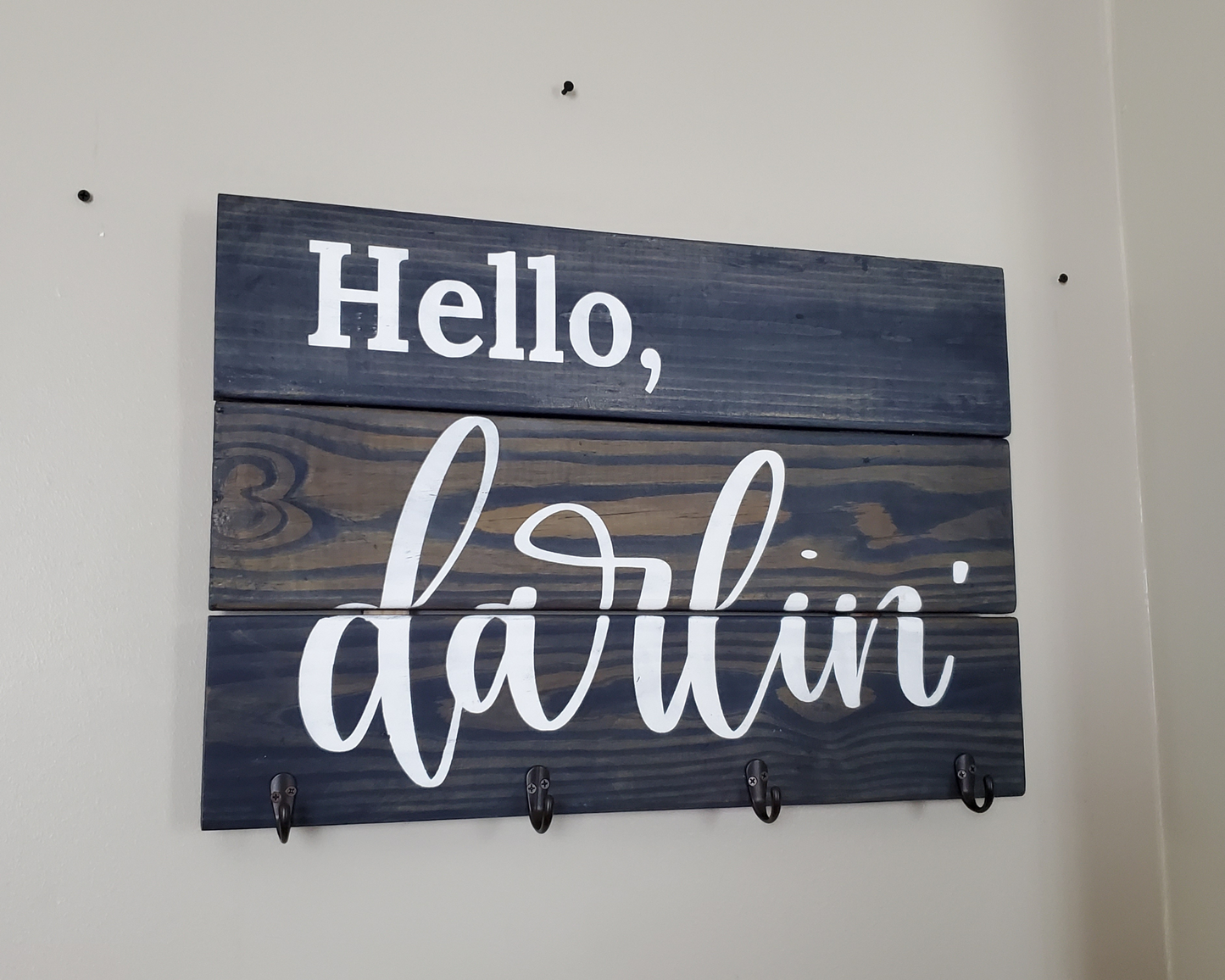 Hello Darlin' Dark Blue Coat Rack