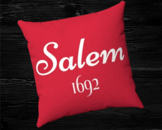 Salem 1692 Red Throw Pillow