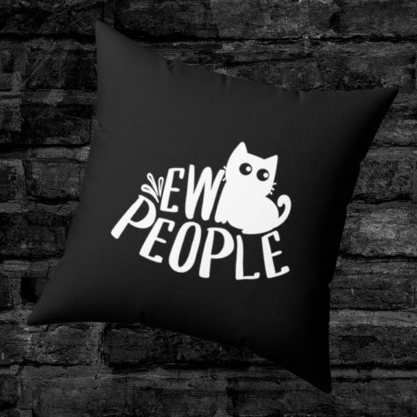 Ew People Cat Throw Pillow