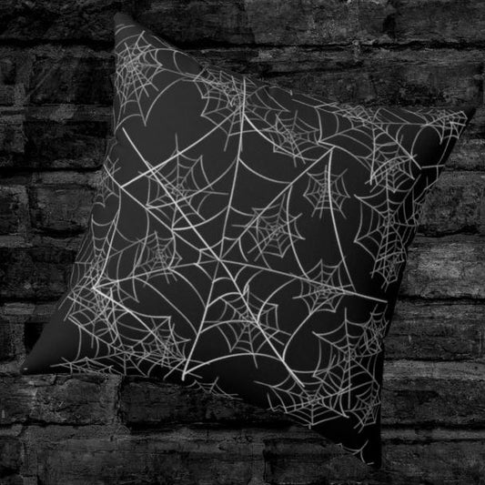 Gothic Spider Web Throw Pillow