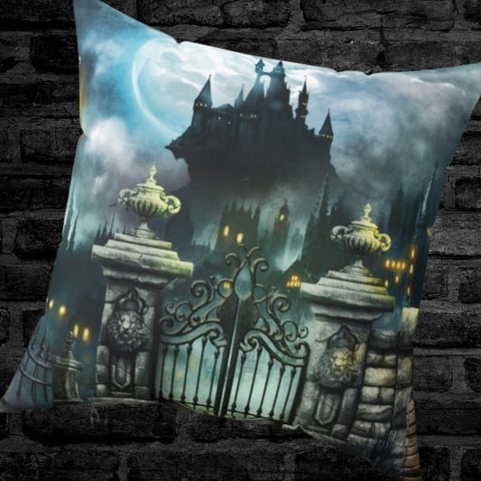 Haunted House Throw Pillow