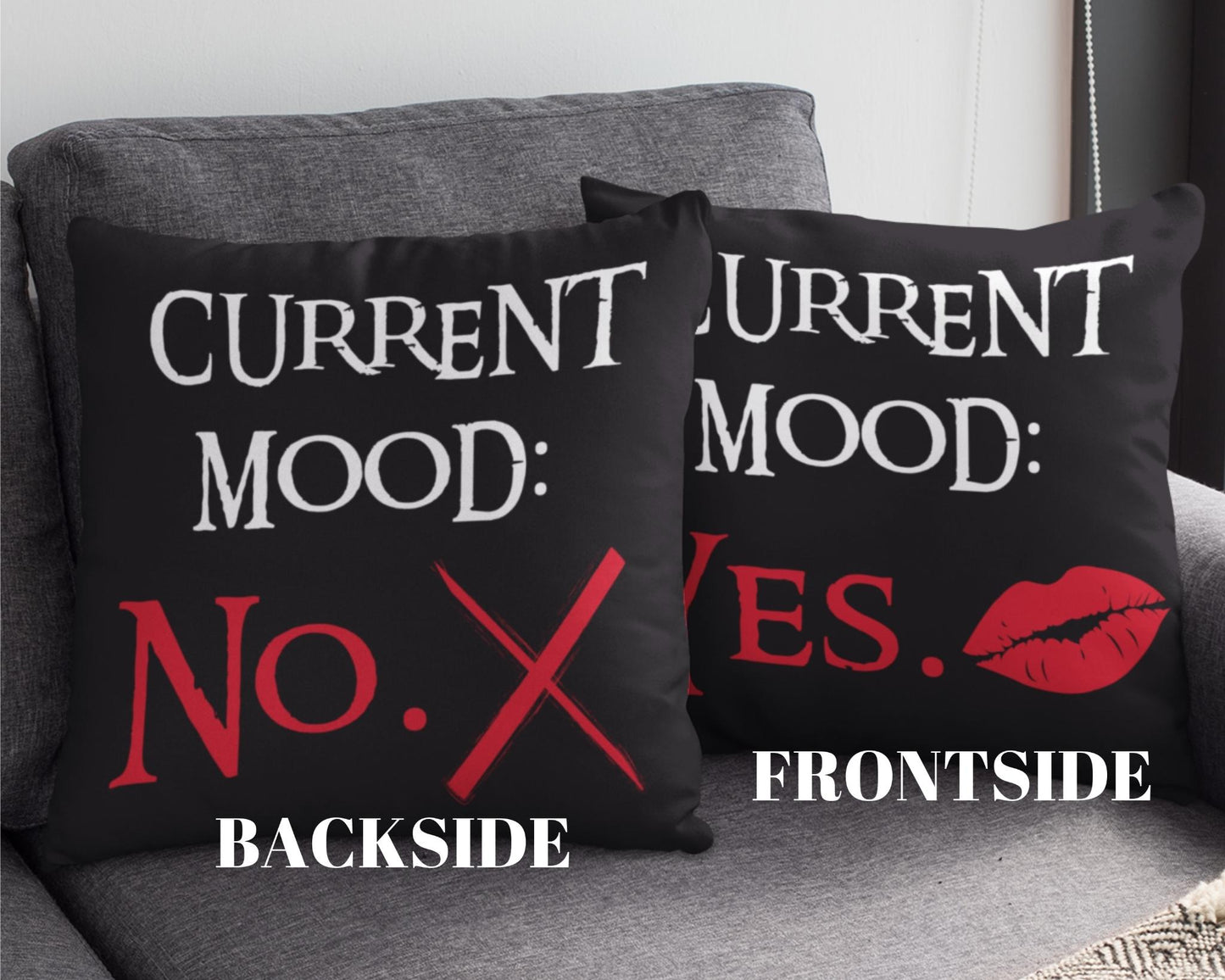 Reversible Current Mood Pillow Funny