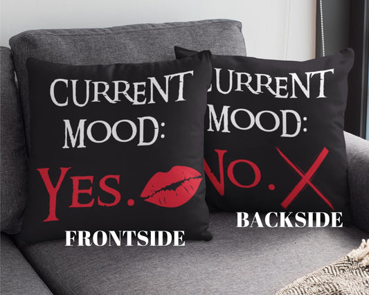 Reversible Current Mood Pillow Funny