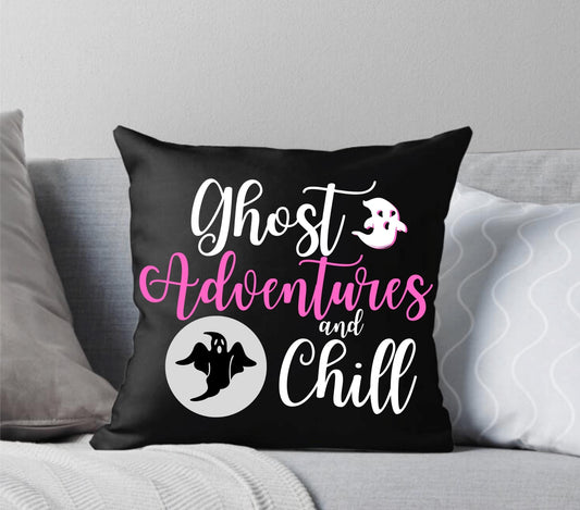 Ghost Adventures and Chill Pink and Black Throw Pillow