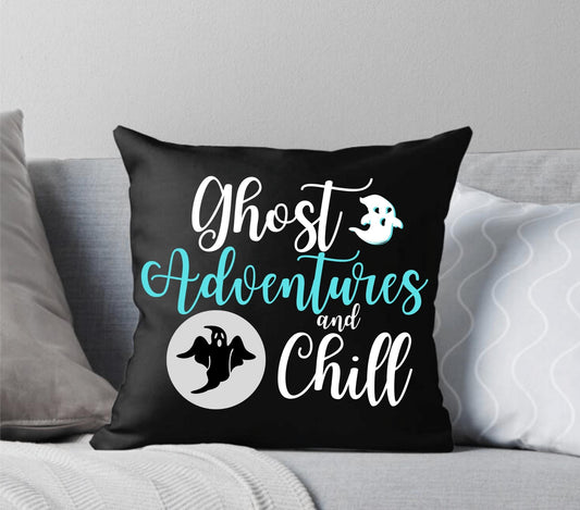 Ghost Adventures and Chill Teal and Black Throw Pillow