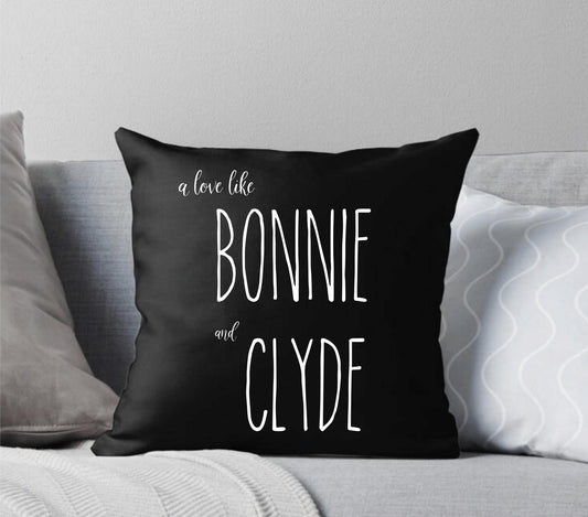 Bonnie and Clyde In Love Gothic Occult Throw Pillow