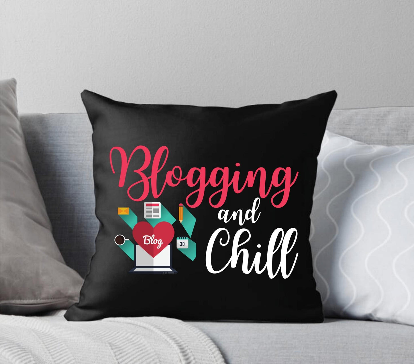 Blogging and Chill Throw Pillow