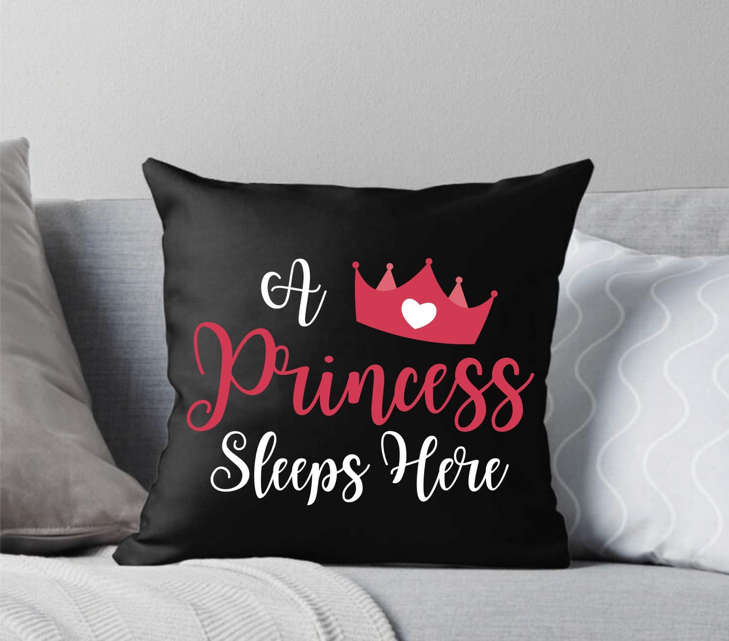 A Princess Sleeps Here Throw Pillow