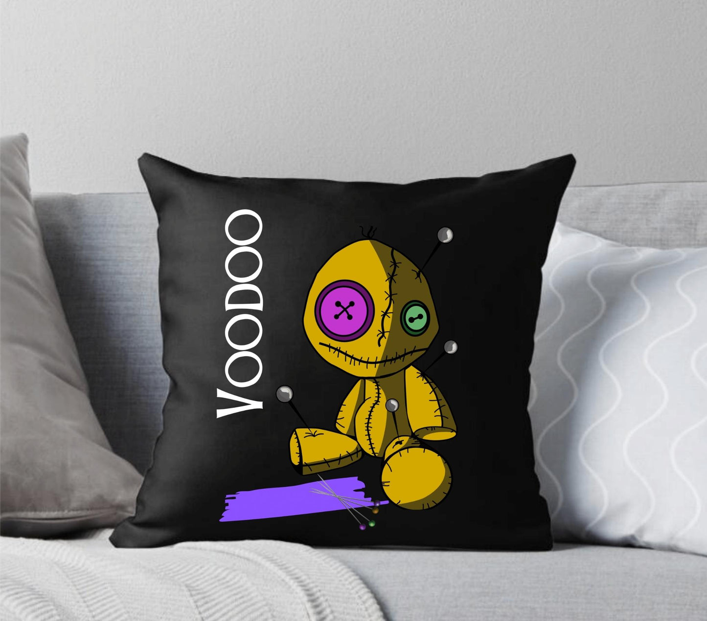 Voodoo Doll Throw Pillow