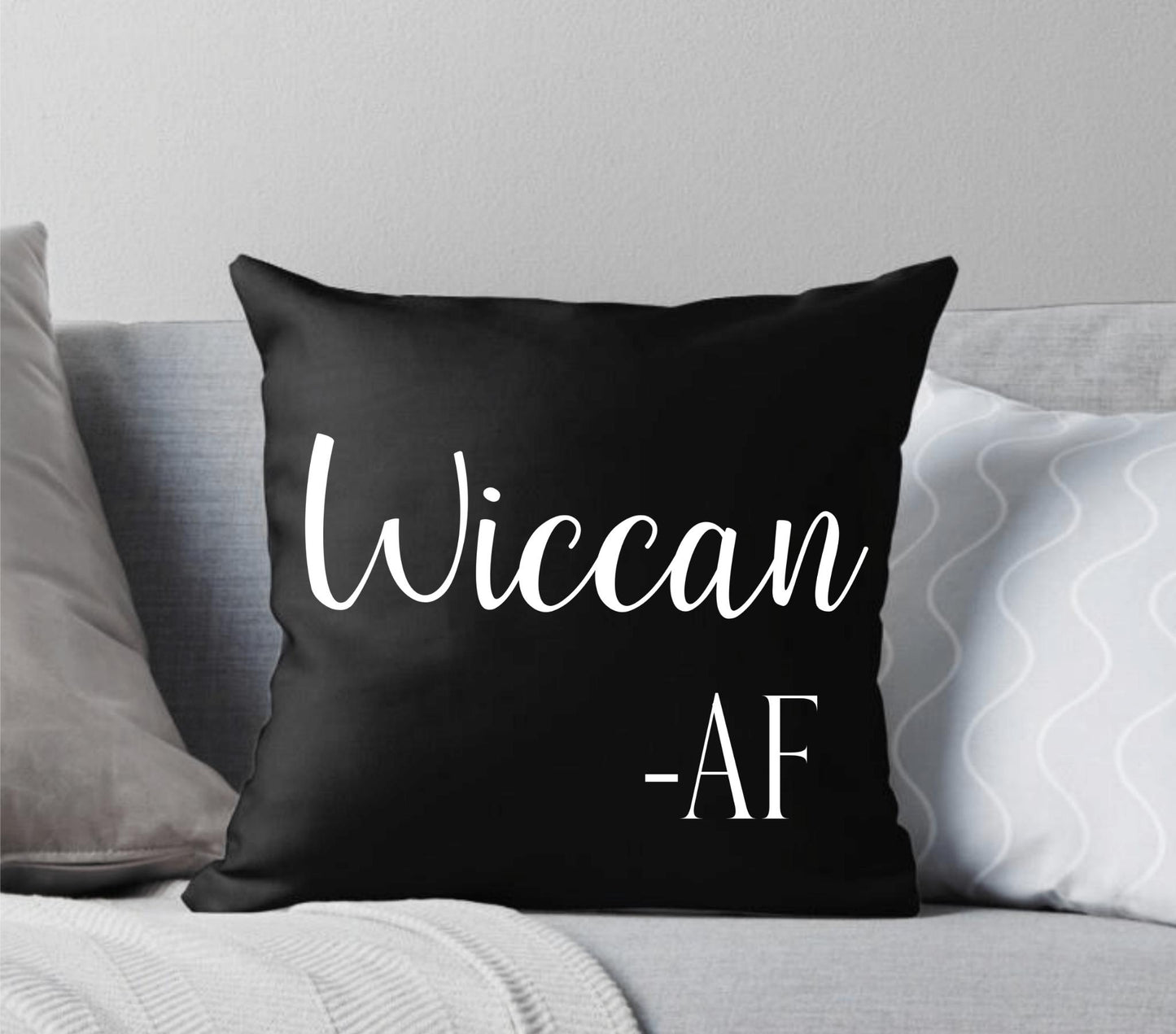 Wiccan AF Witchy Gothic Throw Pillow