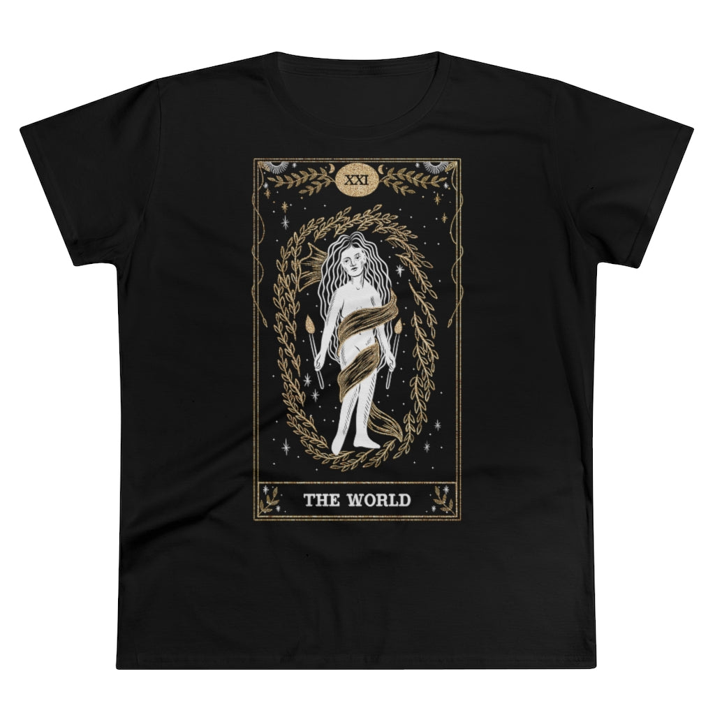 The World Tarot Card Ladies T-Shirt