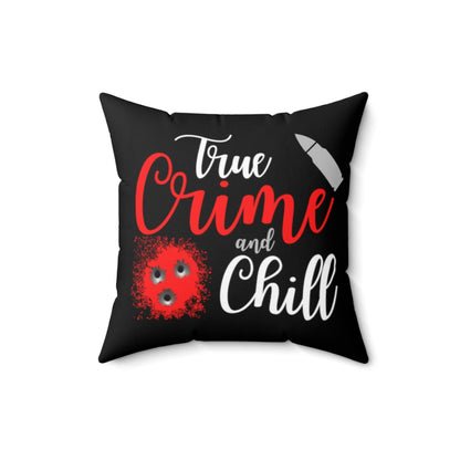 True Crime and Chill Bullet Black Throw Pillow