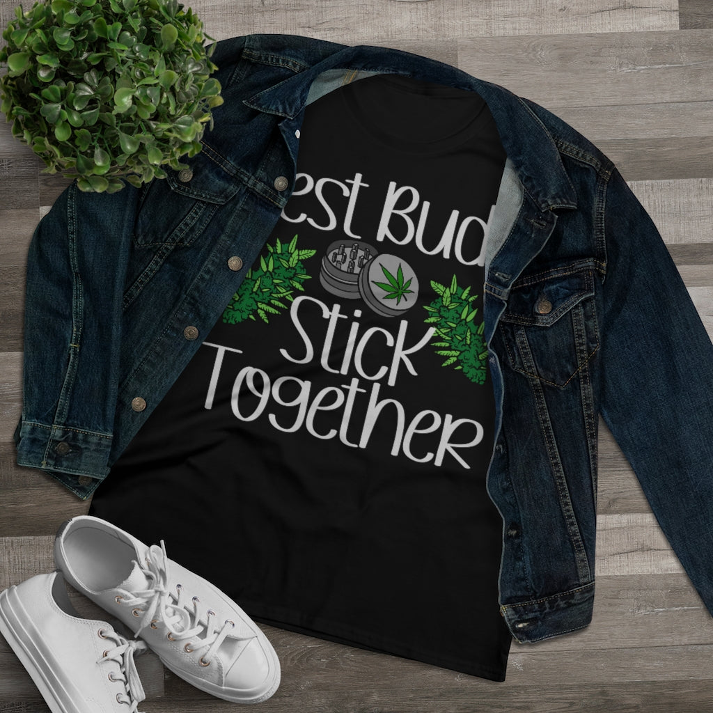 Best Buds Stick Together Stoner Ladies T-Shirt