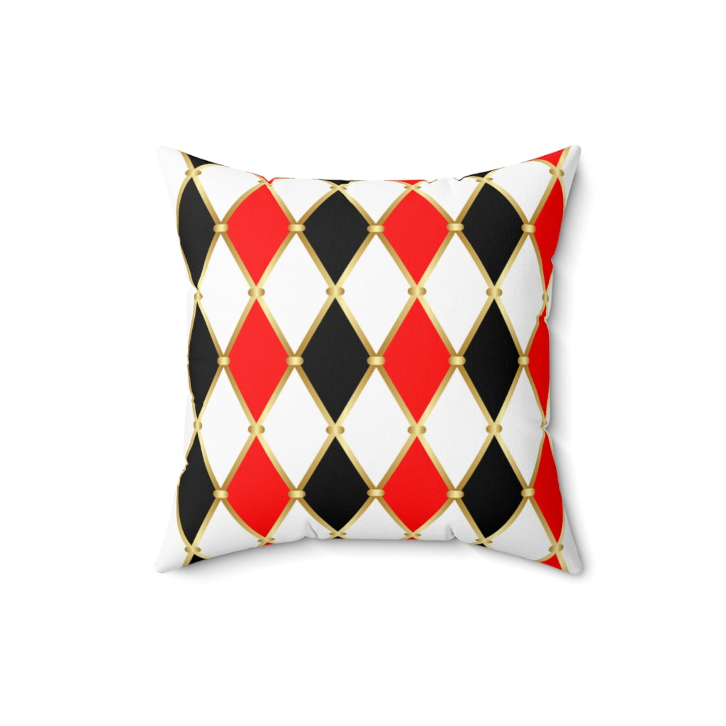 Freak Show Red and Black Striped Throw Pillow