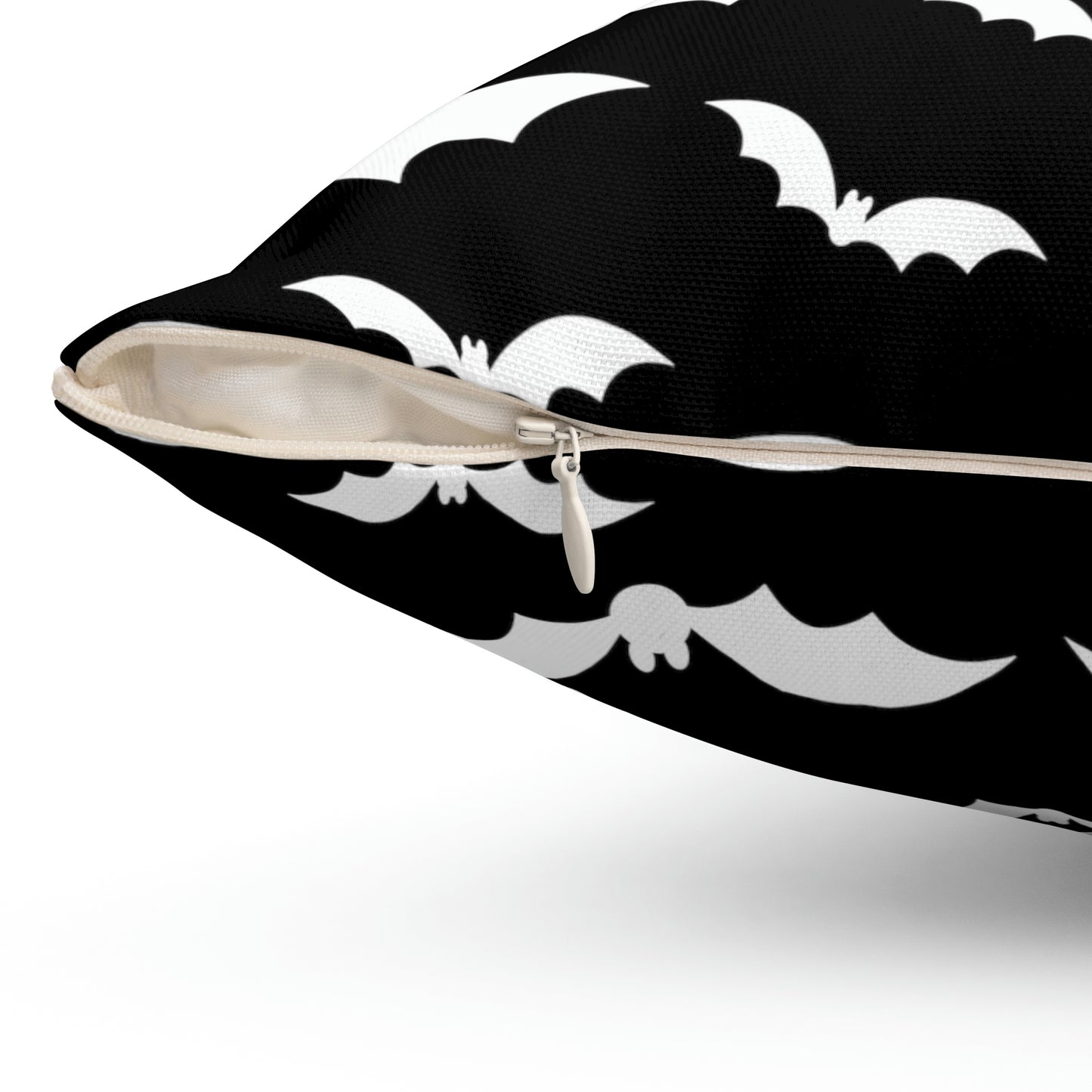 Black and White Bat Pattern Throw Pillow