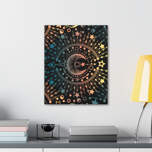 Alchemy Colorful Witchy Pattern Hanging Canvas