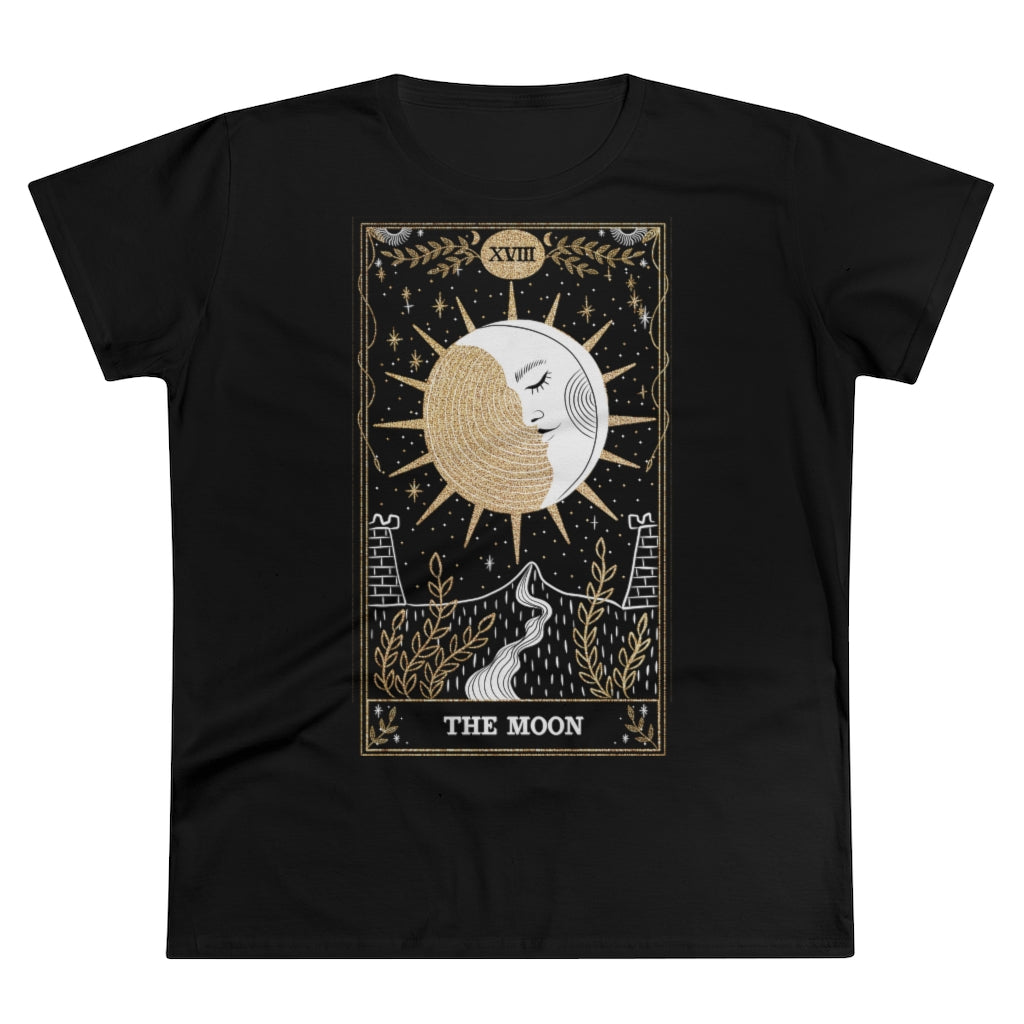 The Moon Tarot Card Ladies T-Shirt