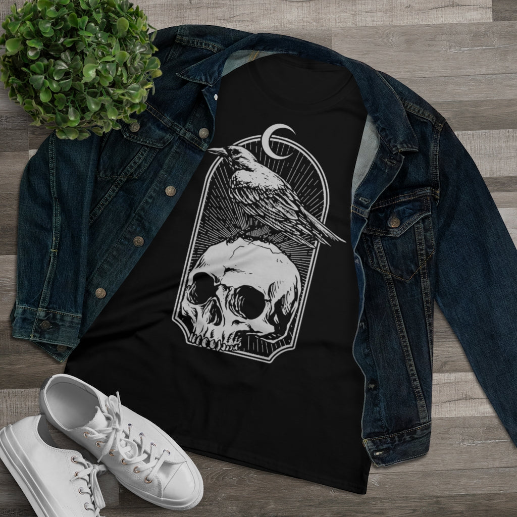 Witchy Raven and Skull Ladies T-Shirt