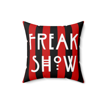 Freak Show Red and Black Striped Throw Pillow