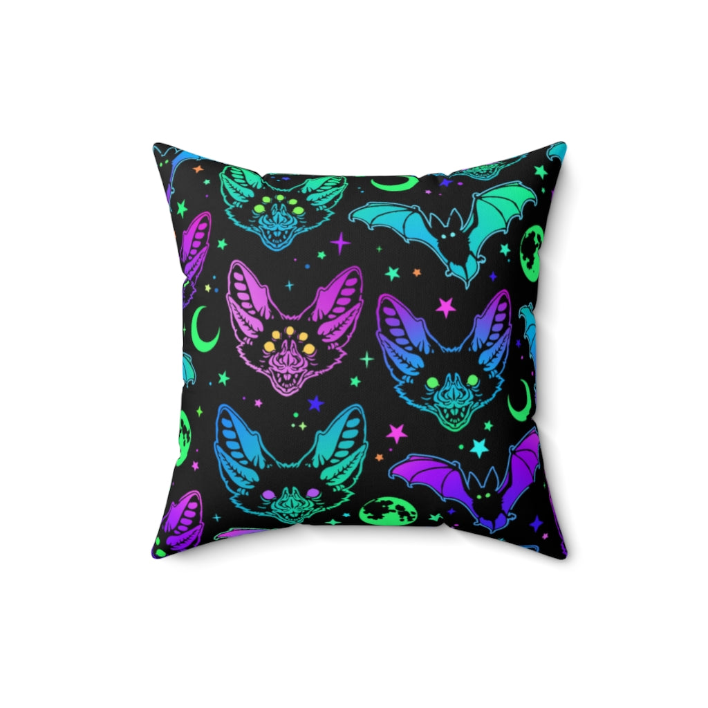 Pastel Goth Vampire Bats Throw Pillow