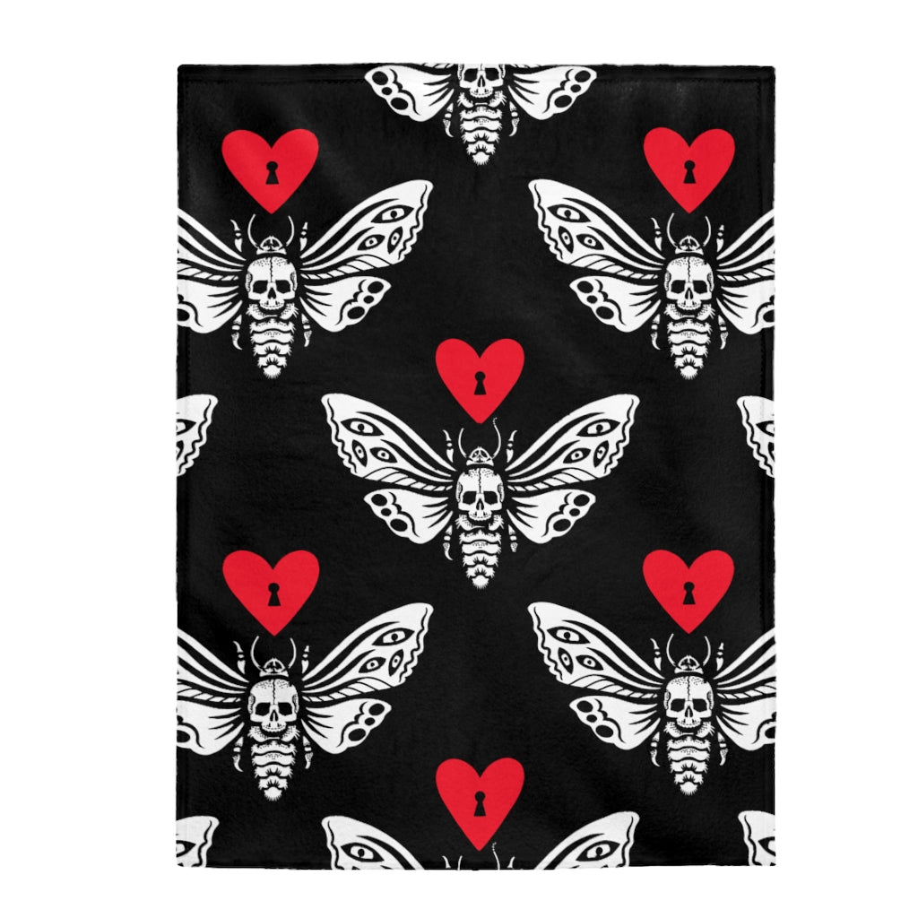 Death Moth Velveteen Plush Blanket