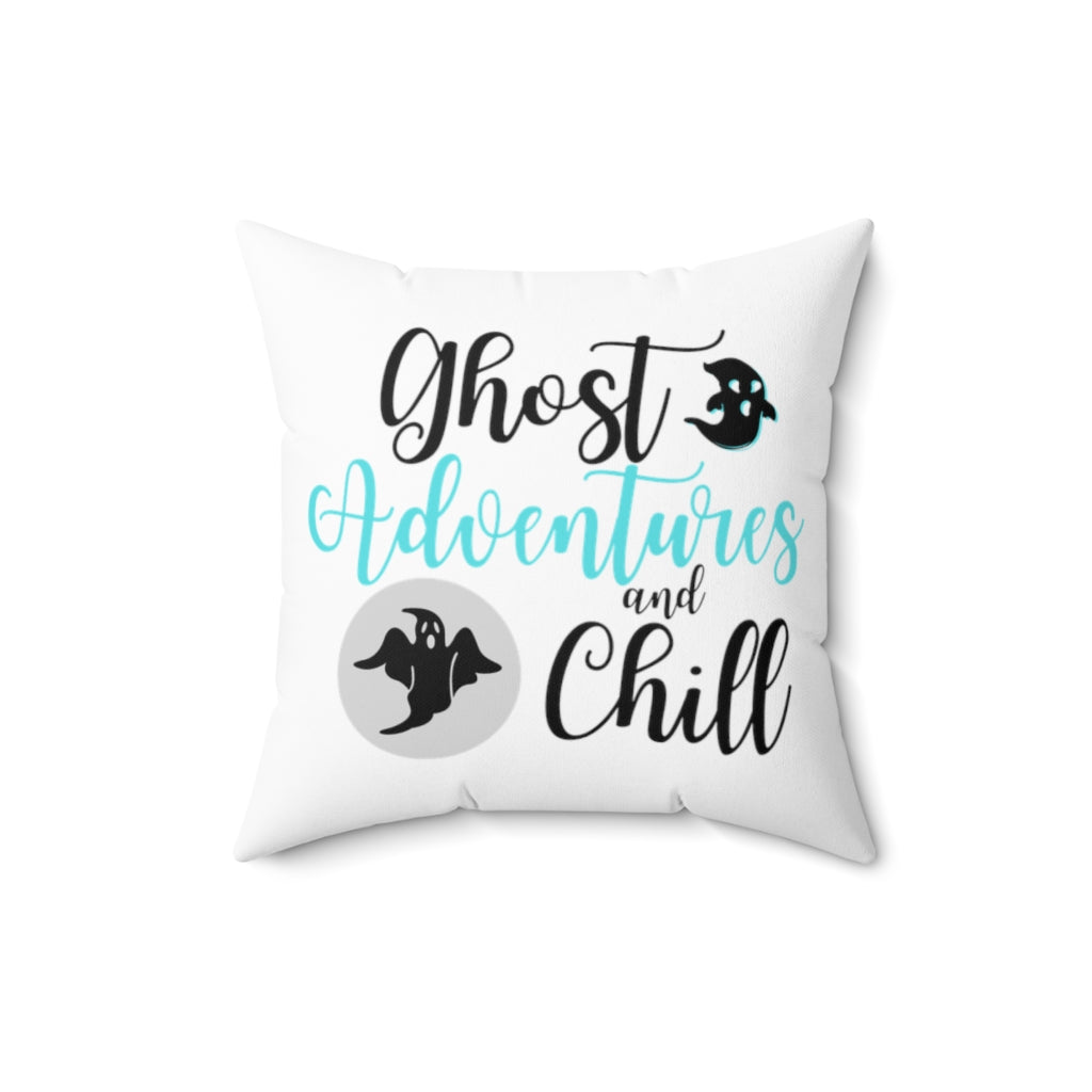 Ghost Adventures and Chill Teal and White Throw Pillow