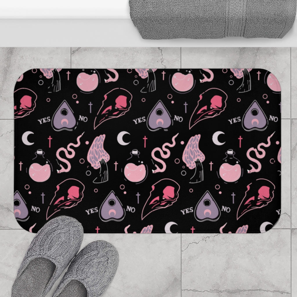 Pastel Goth Pink Occult Bathroom Kitchen Rug