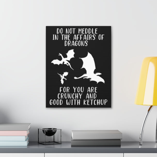 Funny Dragon Quote Canvas Wall Decor