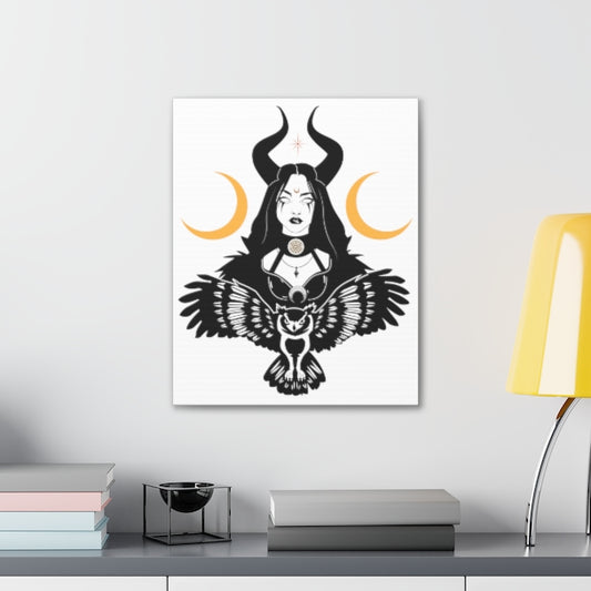 Celestial Moon Goddess Witchy Hanging Canvas