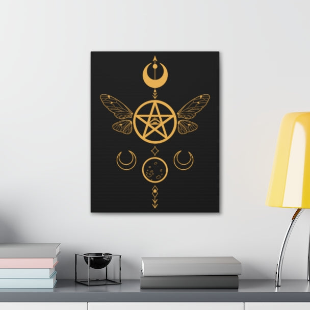 Celestial Moon and Pentacle Wall Decor