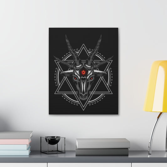 Baphomet Head Gothic Occult Hanging Canvas