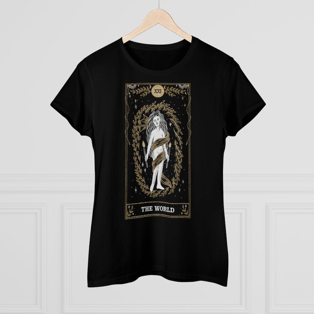 The World Tarot Card Ladies T-Shirt