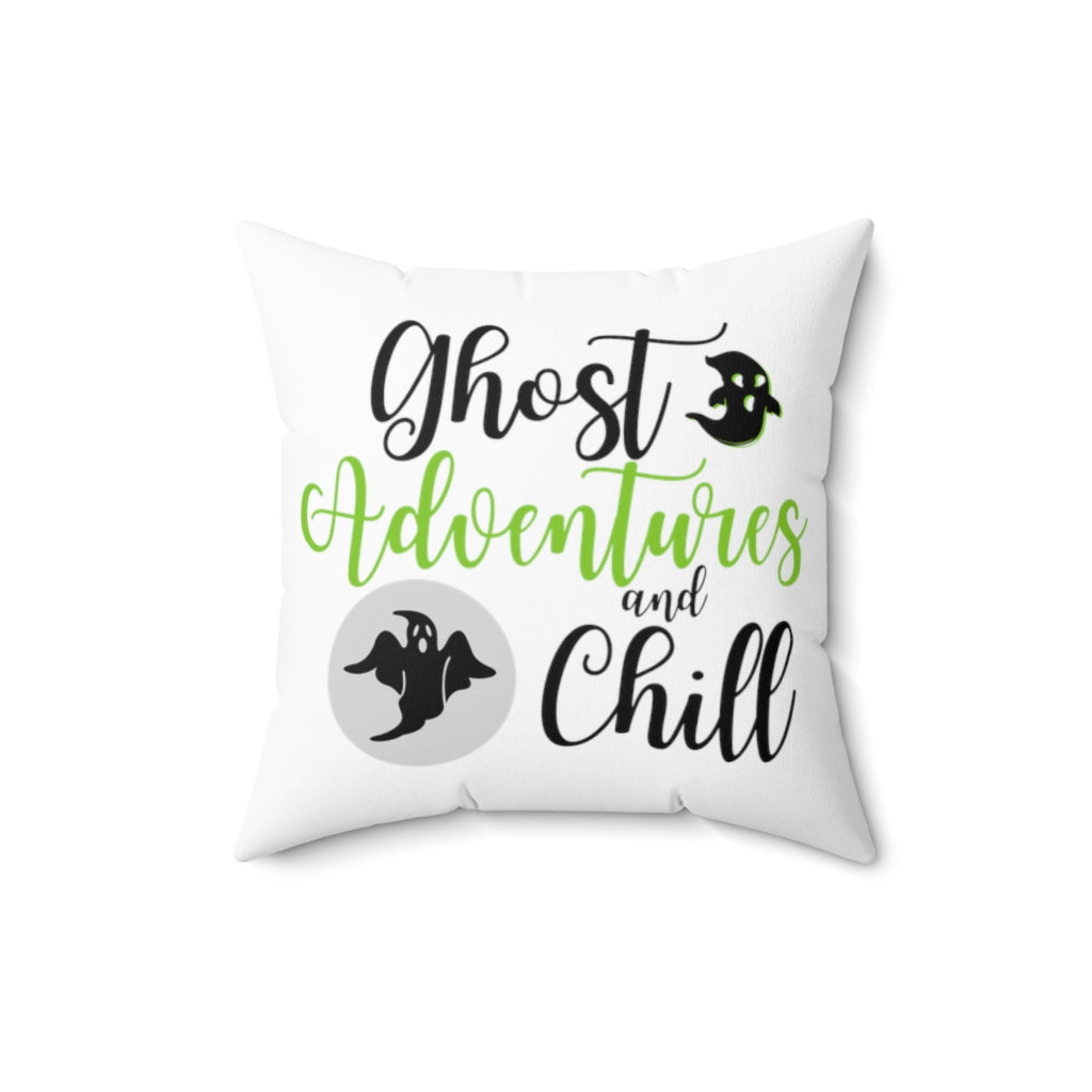 Ghost Adventures and Chill Green and White Throw Pillow