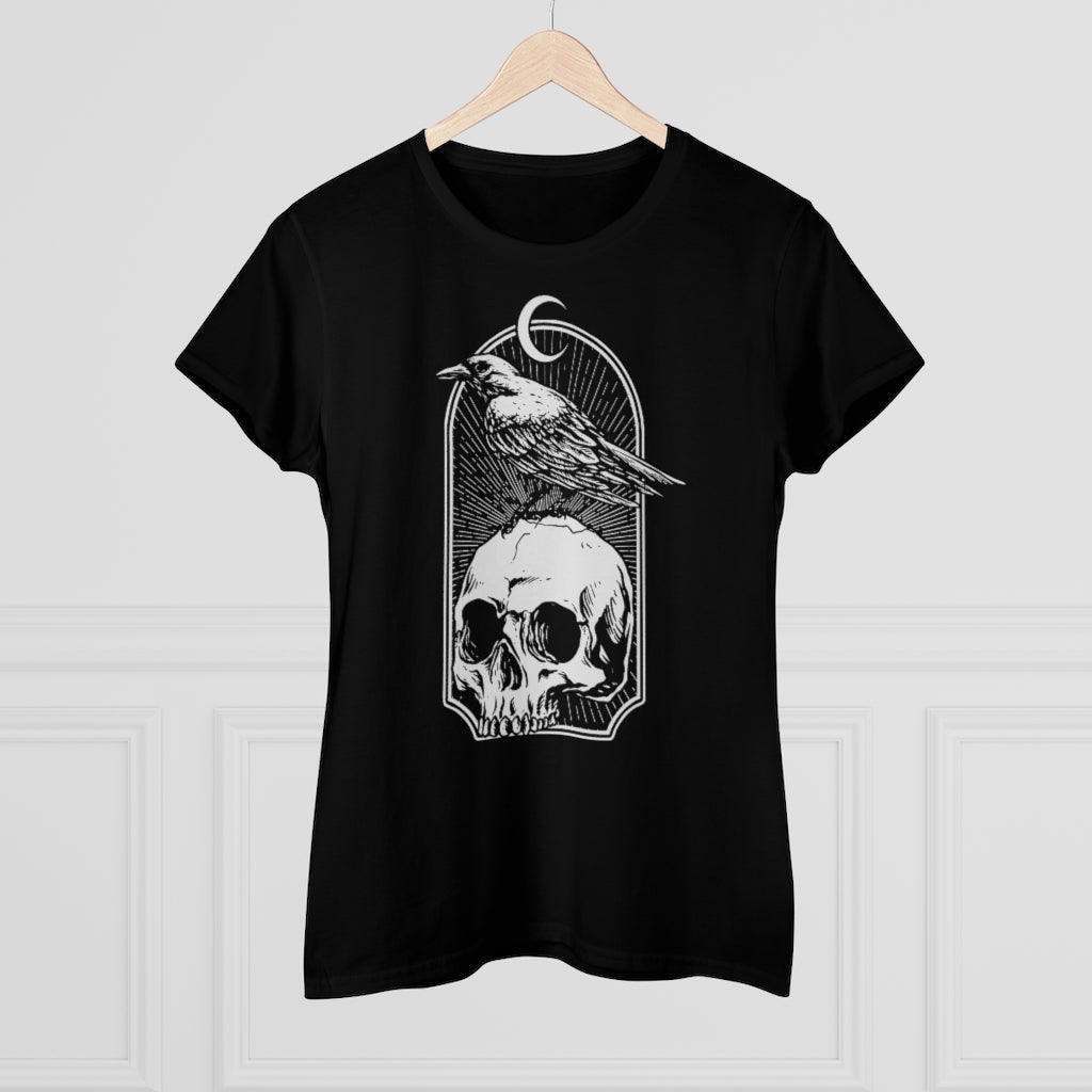 Witchy Raven and Skull Ladies T-Shirt